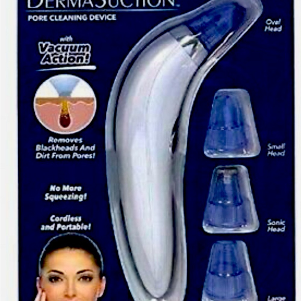 New in box DermaSuction Pore/Blackhead Cleaning Device w/ 4 Heads